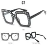 Großhandels-Große Diamant-Sonnenbrille-Quadrat-Farbtöne-Frauen-übergroße Sonnenbrille-Retro- Spitzenkristalltrend-Strass ljje9