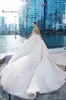 2020 빈티지 A 라인 웨딩 드레스 오프 숄더 키홀 3D 꽃 레이스 아플리케 플러스 사이즈 신부 가운