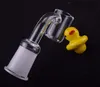 4mm Flat Top Quartz Banger Nail With Glass Duck UFO Carb Cap 10mm 14mm 18mm Male Female 45/90 Quartz Nail For Bong