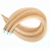 16〜24インチヘアエクステンションのテープスキン皮膚blonde remy hair20pcsbagsダブルサイド接着剤の人間の髪3341436