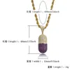 高級デザイナーヒップホップジュエリーネックレスはカプセルのペンダントキュービックジルコンの銅のネックレスを開くことができます