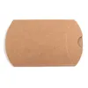 50 st plant Söt Kraft Paper Pillow Gift Wrap Favor Box Wedding Party Favor Gifts Candy Förpackning Hem Partys Födelsedagförsörjning