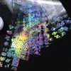 10 stücke Holographische Nagelfolie Aufkleber 4 * 20 cm pro Rollflamme Löwenzahn Panda Bambushoo Holo Nägel Transfer Abziehbilder