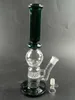 Cachimbos de água de vidro de 14 polegadas Honeycomb Perc Percolator Tobacco Oil Dab Rigs Green Heady 18mm Joint Hookah Bong