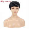 New Short Bob Pixie Cut Wig Pre Plucked Kort Human Hair Wigs With Bangs Brasilianska Lace Front Pärlor för kvinnor