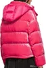 2019ファッション女性ダウンジャケットローズベロアファブリック冬の女性ドレスダウンコート暖かいフード付きジャケット7727376