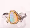 2019 Anello bellissimo ramo di albero Romantico di alta qualità colorato CZ grande gioiello opale per le donne anelli da dito anelli di nozze unici