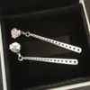 Partihandel-Long CZ Diamond Studörhängen för Pandora 925 Sterling Silver med originallåda med högkvalitativa Tassel Ladies Örhängen