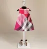 New Arrival Summer Girls Sleeveless princess Dress Hot Sale 5 Colors Cotton Baby Kids Big Plaid Dresses beach