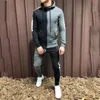 Erkekler Eşofman Seti Hoodie Üst Ve Dipleri Jogger Spor Düz Zip Cepler Slim Fit UK