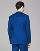 Moda Kraliyet Blue Damat Smokin Groomsmen Tek Düğme Tepe Yoku En İyi Adam Takım Düğün Erkekleri Blazer Takımları (Ceket+Pantolon) DH6021