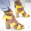 Hot Sale-Th High Heel Open Toe Lace Färg Sandaler Storlek 35-43 7cm