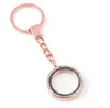 Fashion Pendant Key Chain Chinestone Verre ronde Verte-liket flottants Keychains Key Ring Fit Floating Charms Cortes Accessoires1390157