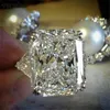 Vecalon Statement ring 925 Sterling Zilver Cushion geslepen 8ct Diamond Engagement trouwring ringen voor vrouwen Party Finger Jewelry