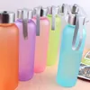 new 600ml Frosted Water Bottles Candy Color Dull Polish Bottle Sports Kettle Travel Outdoor Camping Plastic Cup drinking cupT2I5567