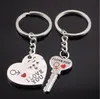 Tatlı Kalp Şekli Metal Çift Anahtarlıklar Anahtarlık sevgililer Günü Hediye Şerit Renk Çanta Kolye Moda Takı