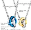 Regalos para amantes pareja colgante Simple de acero inoxidable regalo del Día de San Valentín collar de cadena de clavícula mujeres hombres joyería ETERNAT LOVE