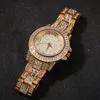 Moda Mens Relógios Full Diamond Iced Out Watch Alta Qualidade Hip Hop Gold Silver Watch