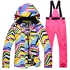 Le nuove donne inverno tuta da sci femminile Snowboard Ski Jacket + pants Abbigliamento impermeabile antivento traspirante Outdoor Sports Ski Suit T190920