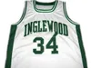 Paul Pierce #34 Inglewood High School Weiß Grün Schwarz Retro-Basketball-Trikots für Herren, genäht, individuell, mit beliebiger Nummer und Namen