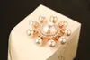 Gros-haute qualité or rose imitation perles broche pour femmes écharpe épingles strass bling bling bijoux accessoires BV00024