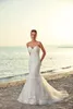2019 Eddy K Beach Mermaid Bröllopsklänningar Sexiga Sweetheart White Boho Bridal Gowns Abiti da Sposa Backless Abito da Sposa i Cristallo Corto