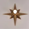 Full Copper Star Ceiling Light Fixture American Style Octagonal Dome Light Simple Balcony Porch Aisle Stairs Kitchen Ceiling Lamp