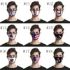 独立記念日の3D防塵ファッションプリントアイスシルク生地洗える顔マス普遍的な男性と女性アメリカの旗マスク送料無料