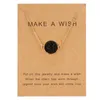 8 colors Luxury Druzy Necklace For Women Round Natural stone pendant Gold Chains Fashion Make a Wish Card Jewelry Gift