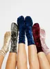 Reflecterende kleur sokken kousen winter dames sokken warme schattige hoge kerstsokken vrouwelijk heldere gothic mode sockswomen