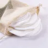 16 piezas reutilizables para quitar maquillaje de ratón limpieza facial algodones con el lavadero bolsa de algodón para quitar maquillaje Rondas