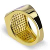 Hip Hop lodowane cyrkon pierścionki diamentowe 18-karatowe złote męskie palec palec biżuteria Podarunek Rozmiar 7-112877