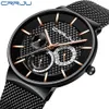 Montres hommes CRRJU luxe célèbre haut marque hommes mode tenue décontractée montre militaire Quartz montres Relogio Masculino Saa254c