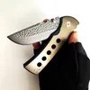 Beperkte aanpassingsversie Chaves Redcion 228 Vouwmes Damascus Blade Titanium Handvat Tactische Messen Camping Hunting Tools Perfect Pocket EDC