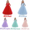 Girls Gown Princess Dress 5 Цветов с длинной рукавом длинные юбки лук