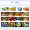 Modern Abstract Glass Wall Arts Murano Glass Flower Wall Art Blue Colored Hand Blown Murano Glass Hanging Wall Art Plates