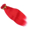 Cheveux humains vierges indiens 4 faisceaux rouge vif tissages droits couleur rouge pur soyeux droites extensions de trames de cheveux humains 10-30 "longueur mixte