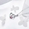 All'ingrosso-romantico argento 925 cuore pavimenta cristallo rosso CZ pendenti delle collane misura i monili della collana di modo delle donne SCN276
