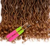 Оптовая наполовину вьющиеся вьющиеся волосы богиня волны логи Синтетические плетеные наращивания волос плетеные предварительно петли 18 дюймов горячие продажи DHGate Ombre Bug натуральный
