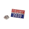 Creative Personality Turmp Enamel Lapel Pin Silver Color Brooch USA Flag Keep America Great 2020 Brooches