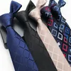 Damat bağları klasik karışım paisley geometrik kontrol mavi mor sarı şarap jakard dokuma 100 ipek smokin polyester erkek kravat kravat