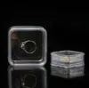 40 * 40mm Transparent Flottant Vitrine Boucle D'oreille Gemmes Anneau Bijoux Suspension Emballage Boîte PET Membrane Stand Titulaire SN2604