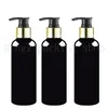 30 Stks 100/150 / 200/250ML Gouden Kraag Zwarte Pomp Plastic Pet Zwart Fles voor Cosmetica Verpakking, Shampoo Lotion Containerpomp