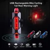 Luz de bicicleta recarregável led lanterna traseira usb aviso segurança ciclismo luz flash portátil super brilhante4128572