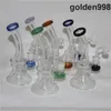 Hookahs Glas Bong Dab Rig Water Pijpen 7.4 "Tall Quartz Banger Honeycomb PERC Pink Bongs Heady Mini Pipe Wax Olie Rigs Kleine Bubbler