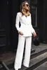 White Mother of the Bruid Suits Double Breasted Women Business Work Uniform formele outfit voor bruiloften Tuxedos Blazer (jas + broek)