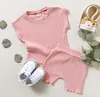 Kids Clothes Baby Solid Cotton Article Pit Clothing Sets Summer Sleeveless Top Shorts Suits Infant Cotton Breathable T Shirt Pants B881