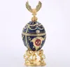Decorative Objects & Figurines Easter Egg pearl jewelry storage box Easter bejeweled trinket metal gifts Russian Style
