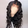 High quality loose wave simulation Brazilian full Lace Front Wigs For black Women Natural Black Frontal synthetic wig Plucked With1516903