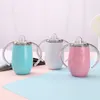 Garrafa de água Sippy Cup 10 onças Kid aço inoxidável garrafa Tumbler com punho isolados a vácuo Leak Proof viagem Copa Baby Bottle Kettle Cup